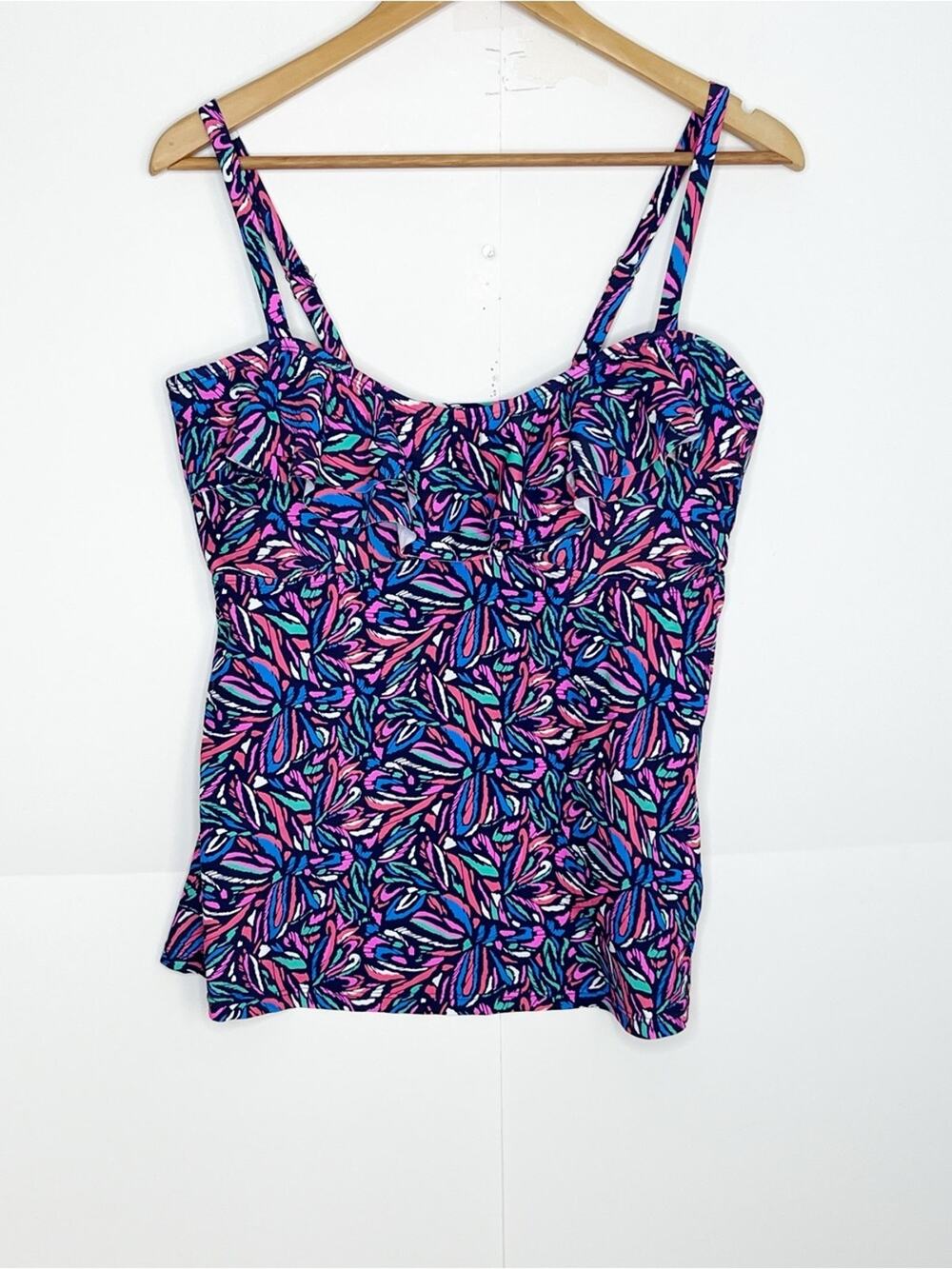 Island Escape Womens Tankini Top Size 16